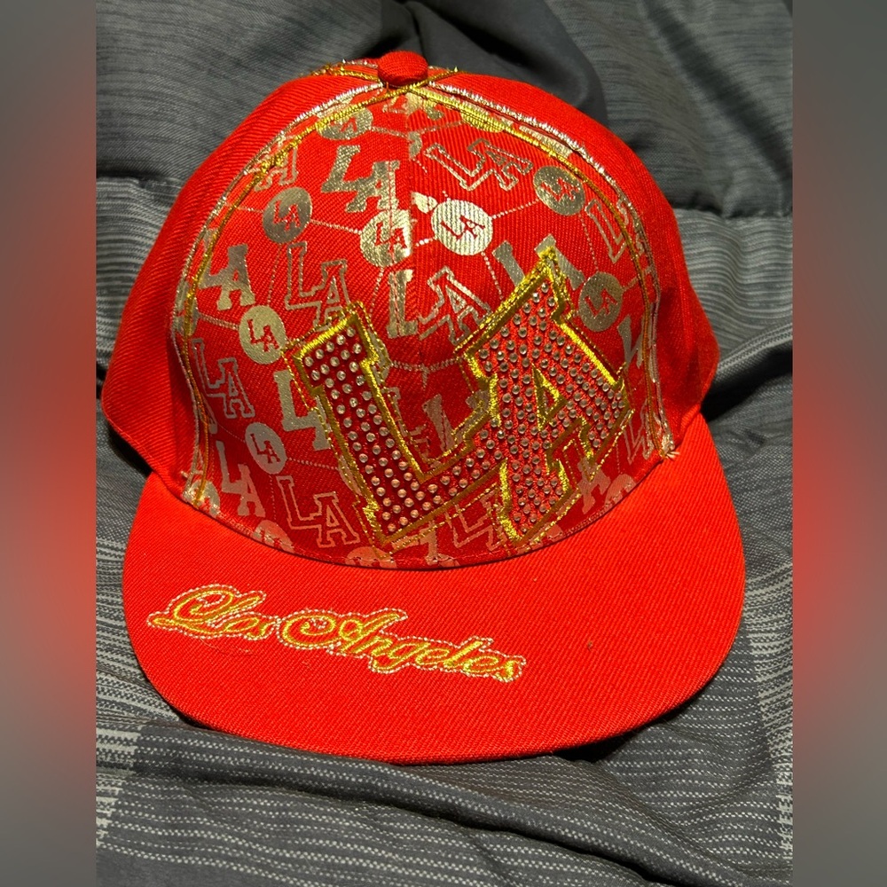 LA/Los Angeles kids’ hat! Red & flashy!!